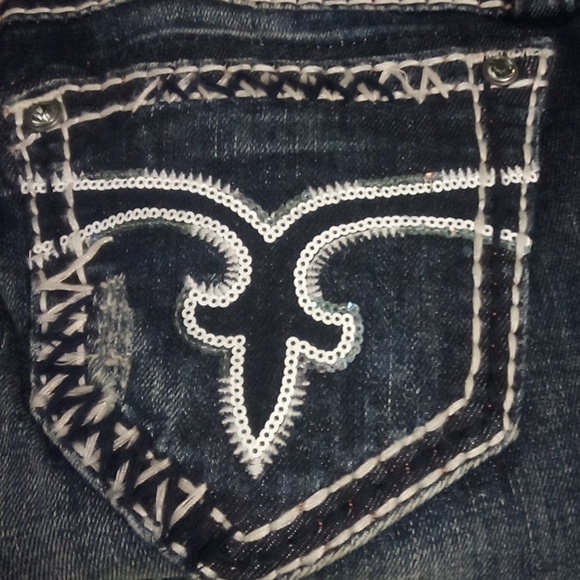 Rock Revival NWT Women's 26 Skinny Charlotte Bejeweled Shimmer Distressed - Picture 10 of 14